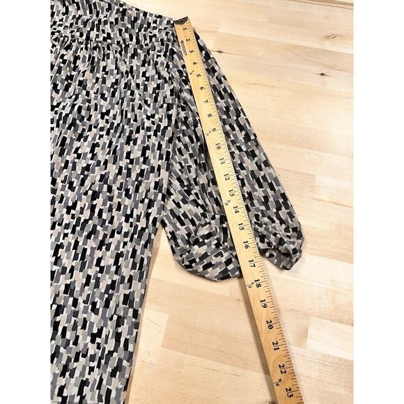 Cocomo Blouse Plus Size 2X Black Popover Stretch 3/4 Sleeve Pintuck Polka Dot 2X - Picture 6 of 9